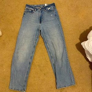H&M loose straight high waisted jeans US 8